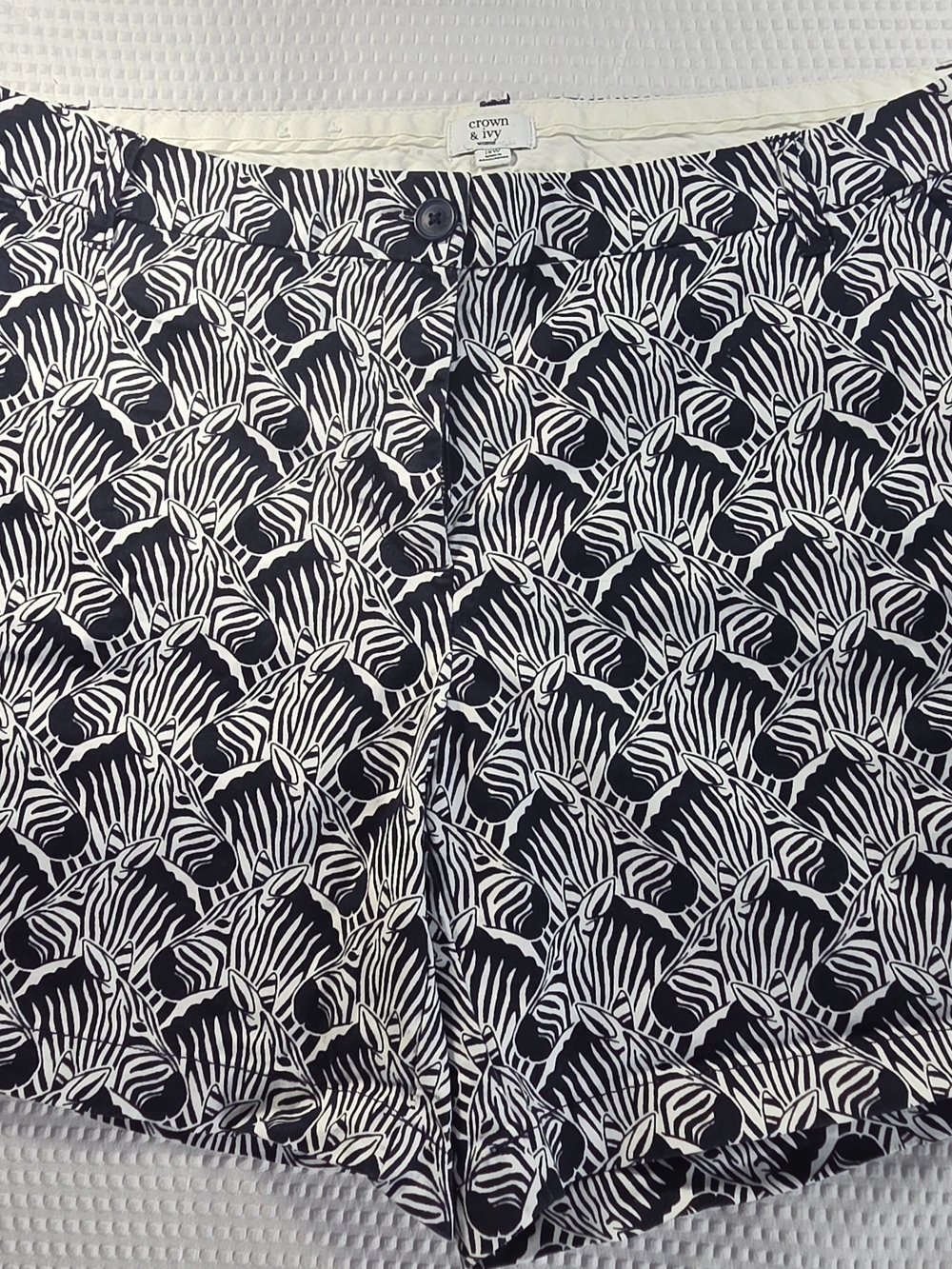 Crown & Ivy Zebra Print Shorts in Black and White